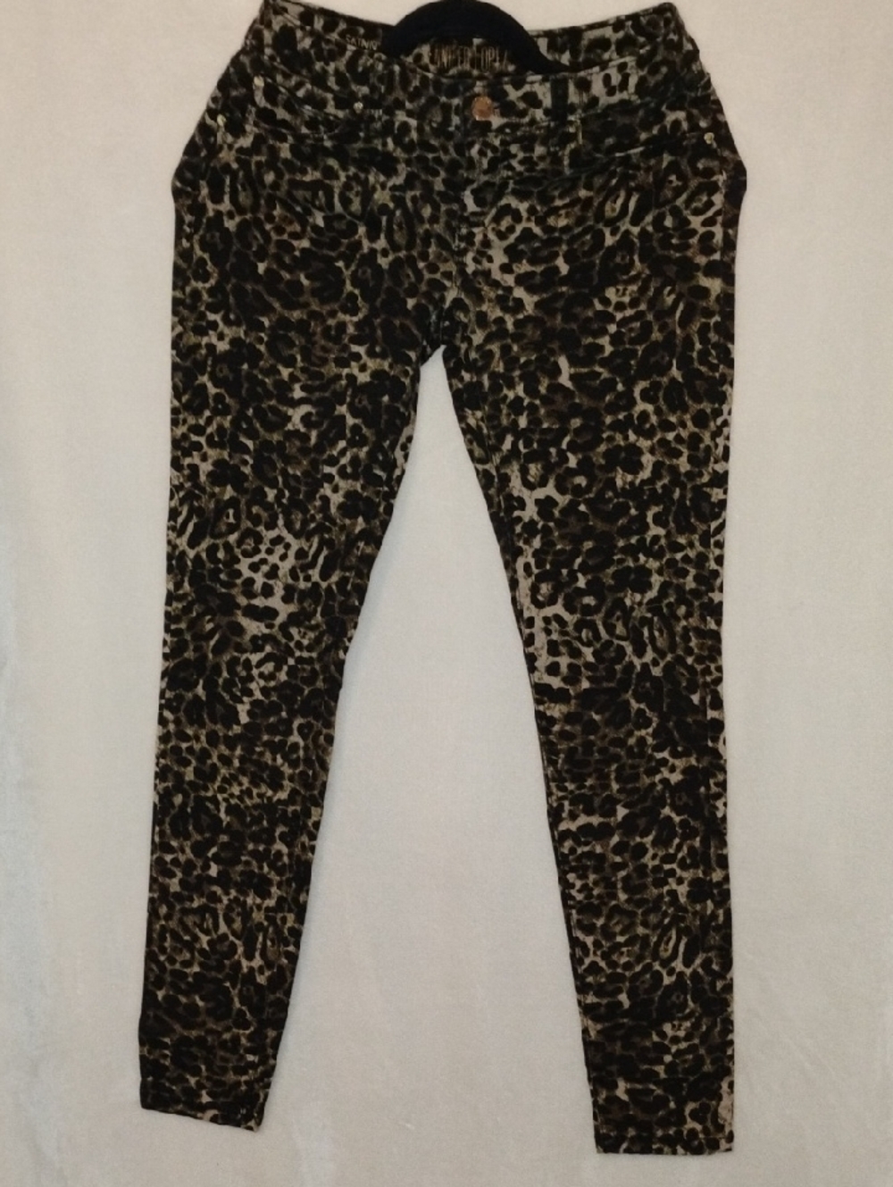 Jennifer Lopez Leopard-Print Jeans in Brown & Black Skinny Size 2